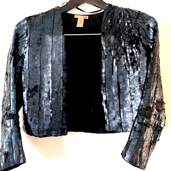 Matt & Shiny sequin formal cropped cardigan top - Picture 3 of 8